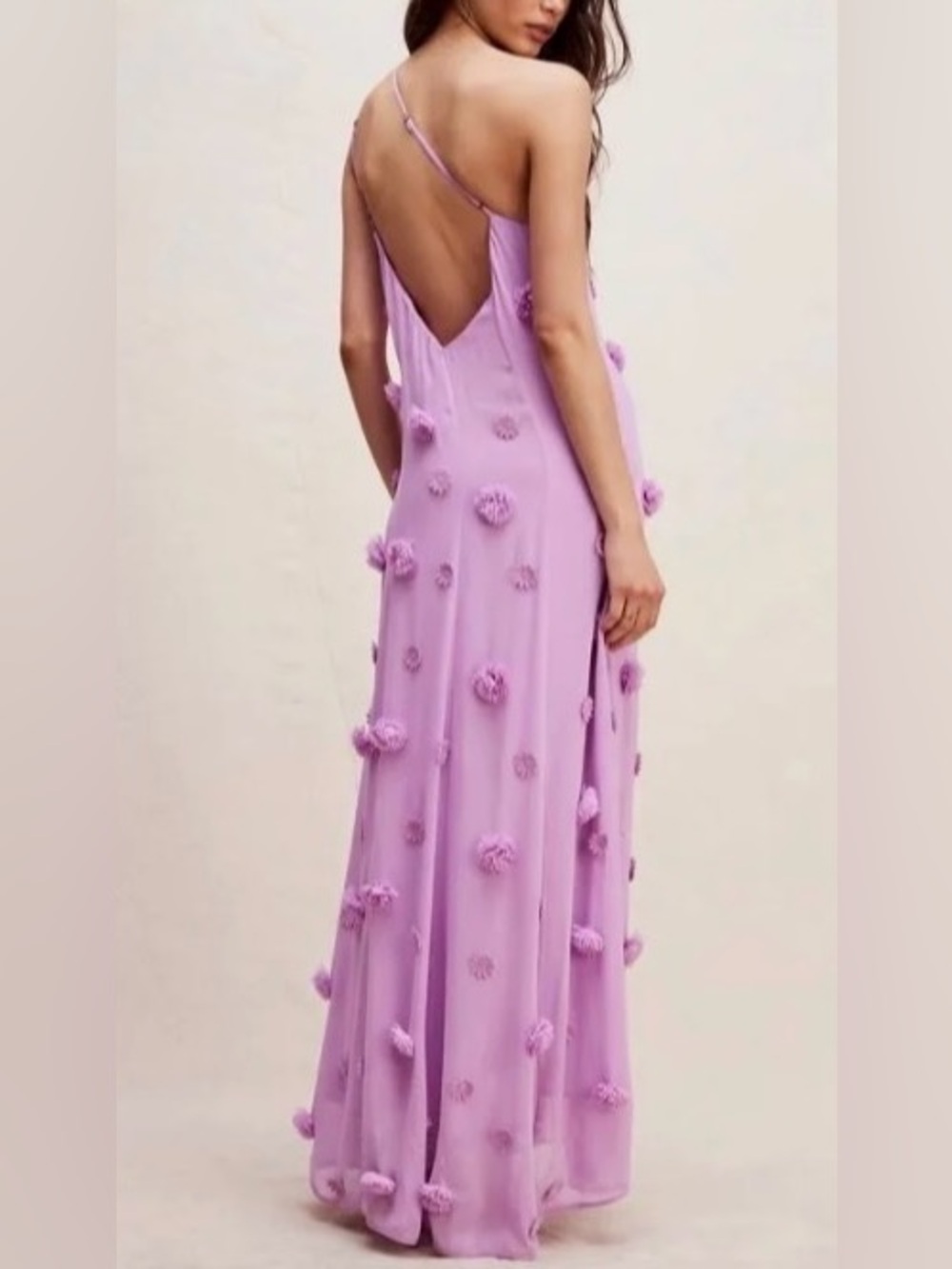 Free People Lilac One-Shoulder Floral Appliqué Maxi Dress - Picture 2 of 2